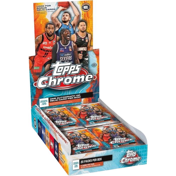 NBL Basketball - 2024/25 Topps Chrome Basketball Trading Cards Hobby Breaker Box (Display of 20)