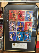 Load image into Gallery viewer, 1995 Bewick Enterprises Football Quarters Series 1 &amp; 2 uncut signature sheets Framed
