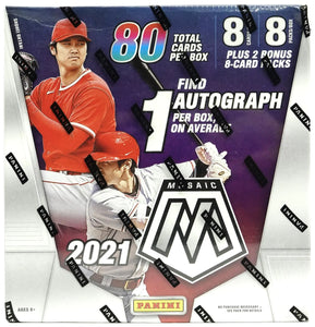 2021 Panini Mosaic Baseball 80-Card Mega Box (Reactive Blue Parallels!) (8 PACKS)