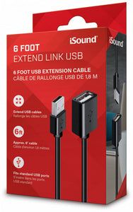 iSound USB Extend Link 6ft Cable - Black