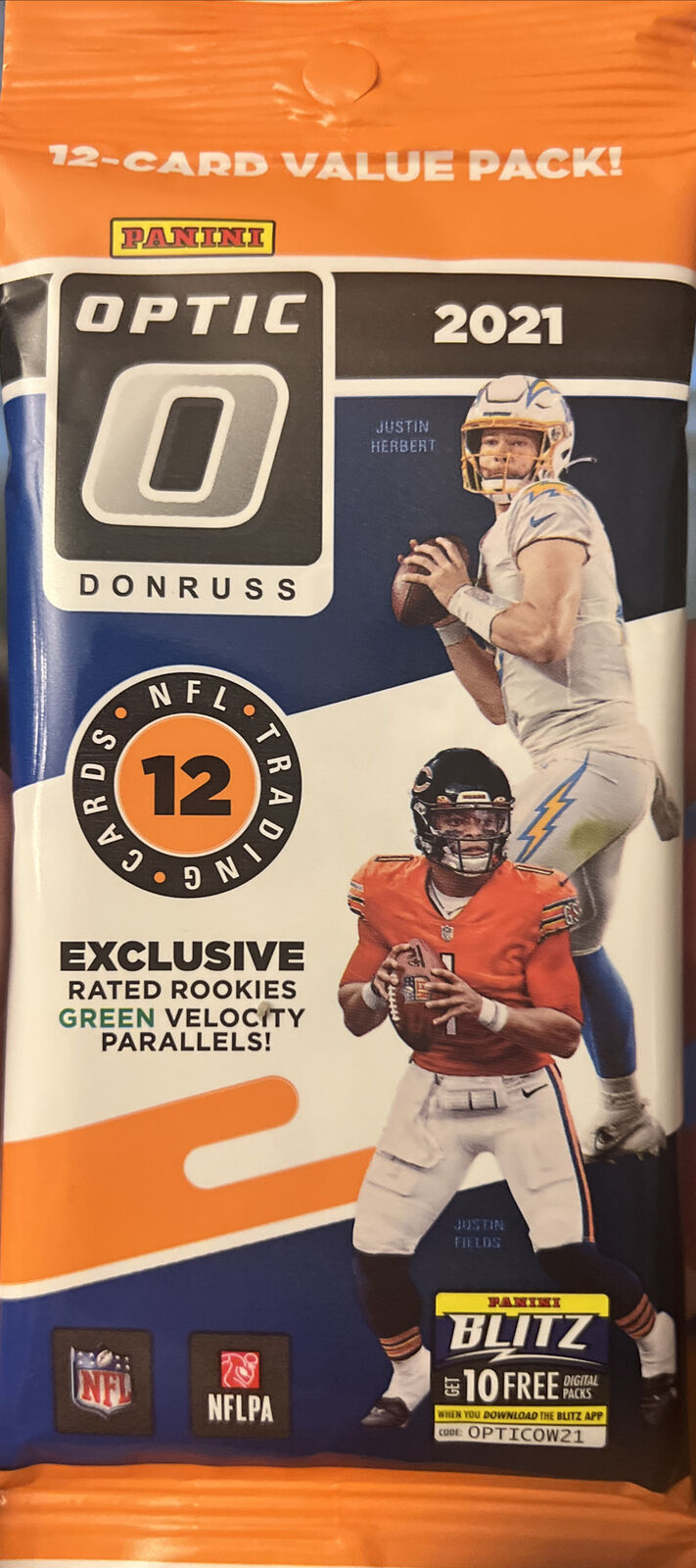 2021 Panini Donruss Optic NFL Football Cello Value Pack Factory Sealed (12 CARDS)