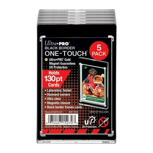 Ultra PRO One-Touch 130pt BLACK BORDER Magnetic Card Holder Protector UV- Single