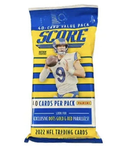 2022 Panini Score Football Value/Cello Pack (40 Cards) - Factory Sealed
